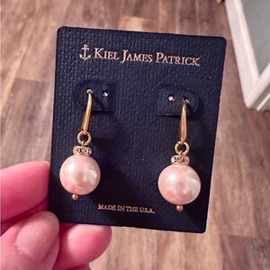 Kiel James Patrick Pink Pearl Earrings-New